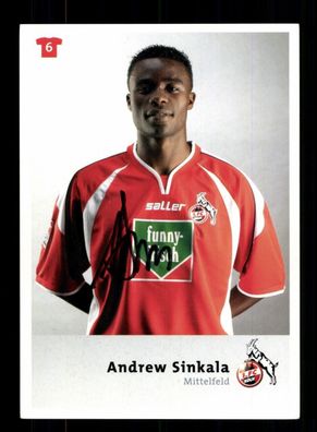Andrew Sinkala Autogrammkarte 1 FC Köln 2004-05 Original Signiert