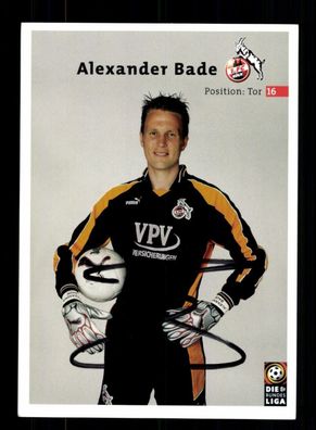 Alexander Bade Autogrammkarte 1 FC Köln 2000-01 Original Signiert