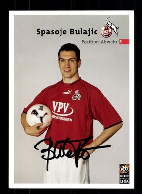 Spasoje Bulajic Autogrammkarte 1 FC Köln 2001-02 Original Signiert