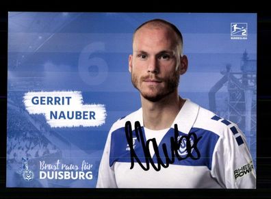 Gerrit Nauber Autogrammkarte MSV Duisburg 2017-18 Original Signiert