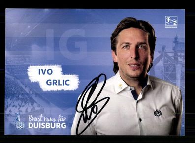 Ivo Grlic Autogrammkarte MSV Duisburg 2017-18 Original Signiert