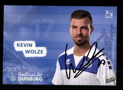 Kevin Wolze Autogrammkarte MSV Duisburg 2017-18 Original Signiert