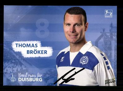 Thomas Bröker Autogrammkarte MSV Duisburg 2017-18 Original Signiert