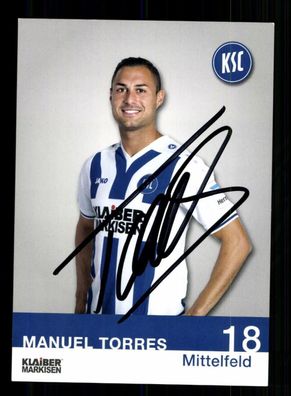 Manuel Torres Autogrammkarte Karlsruher SC 2015-16 Original Signiert