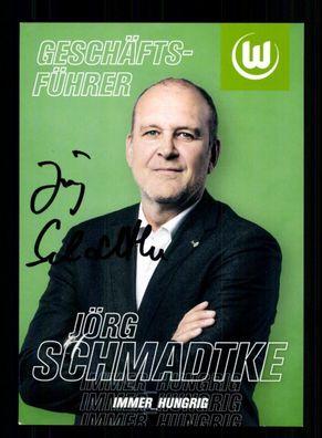 Jörg Schmadtke Autogrammkarte VFL Wolfsburg 2020-21 Original Signiert