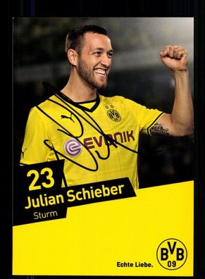 Julian Schieber Autogrammkarte Borussia Dortmund 2013-14 Original Signiert