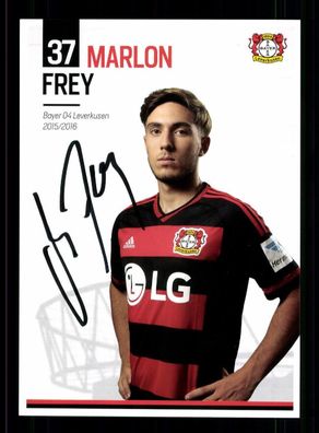 Marlon Frey Autogrammkarte Bayer Leverkusen 2015-16 Original Signiert