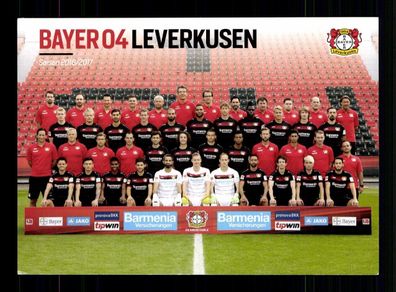 Original Mannschaftskarte Bayer Leverkusen 2016-17 ohne Unterschrift