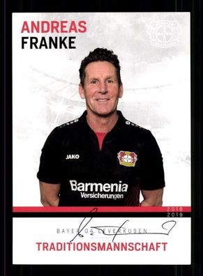 Andreas Franke Autogrammkarte Bayer Leverkusen Traditionsmannschaft 2018-19
