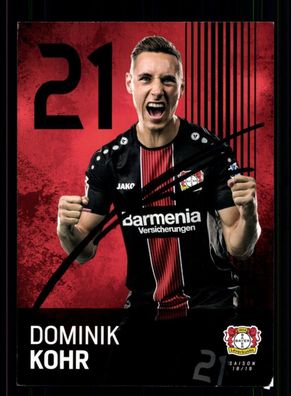 Dominik Kohr Autogrammkarte Bayer Leverkusen 2018-19 Original Signiert