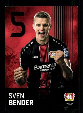 Sven Bender Autogrammkarte Bayer Leverkusen 2018-19 Original Signiert