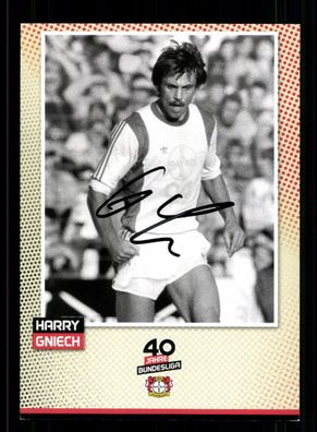 Harry Gniech Autogrammkarte Bayer Leverkusen 40 Jahre Bundesliga Original