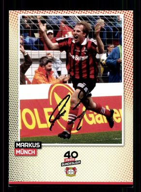 Markus Münch Autogrammkarte Bayer Leverkusen 40 Jahre Bundesliga Original