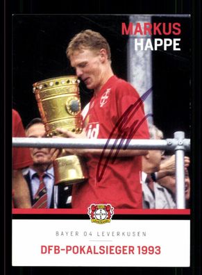 Markus Happe Autogrammkarte Bayer Leverkusen DFB Pokalsieger 1993 Original