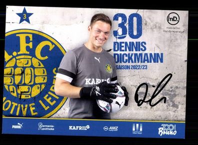 Dennis Dickmann Autogrammkarte Lokomotive Leipzig 2022-23 Original Signiert