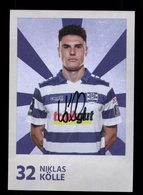 Niklas Kölle Autogrammkarte MSV Duisburg 2022-23 Original Signiert