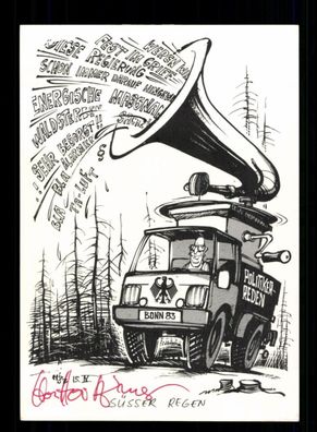 Horst Haitzinger Karikaturist Kunstpostkarte Original Signiert # BC 199766