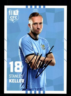 Stanley Keller Autogrammkarte Chemnitzer FC 2022-23 Original Signiert