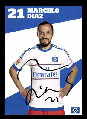 Marcelo Diaz Autogrammkarte Hamburger SV 2015-16 Original Signiert
