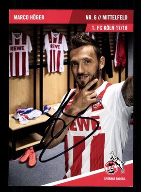 Marco Höger Autogrammkarte 1 FC Köln 2017-18 Original Signiert