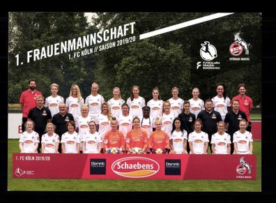Original Mannschaftskarte 1. FC Köln 2019-2020 Frauen ohne Unterschrift