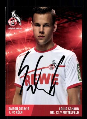 Louis Schaub Autogrammkarte 1 FC Köln 2018-19 Original Signiert