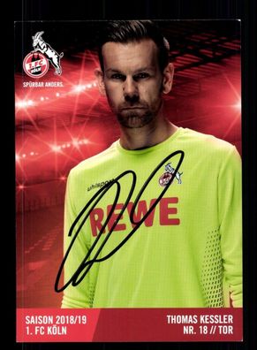 Thomas Kessler Autogrammkarte 1 FC Köln 2018-19 Original Signiert