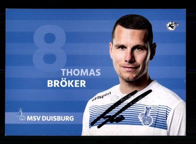 Thomas Bröker Autogrammkarte MSV Duisburg 2016-17 Original Signiert