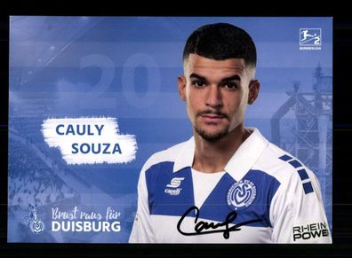 Cauly Souza Autogrammkarte MSV Duisburg 2017-18 Original Signiert