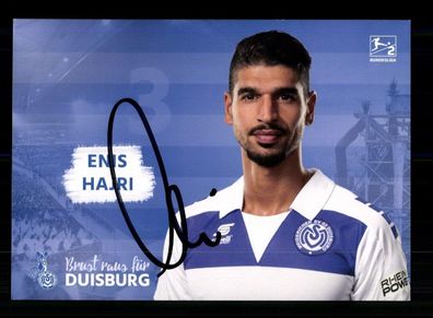 Enis Hajri Autogrammkarte MSV Duisburg 2017-18 Original Signiert