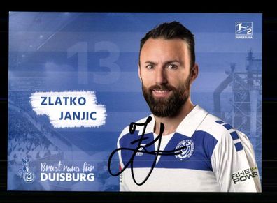 Zlatko Janjic Autogrammkarte MSV Duisburg 2017-18 Original Signiert