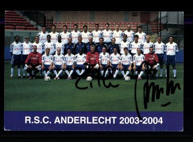 Original Mannschaftskarte RSC Anderlecht 2003-04 2xOriginal Signiert