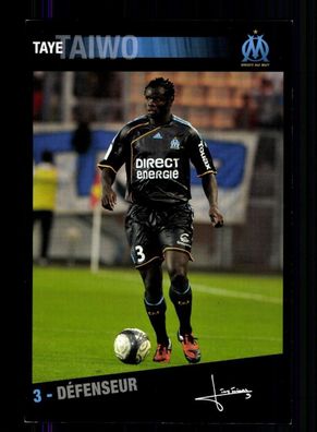Taye Taiwo Autogrammkarte Olympique Marseille 2009-10 Original Signiert