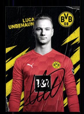 Luca Unbehauen Autogrammkarte Borussia Dortmund 2020-21 Original Signiert