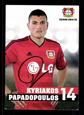 Kyriakos Papadopoulos Autogrammkarte Bayer Leverkusen 2014-15 Original Signiert