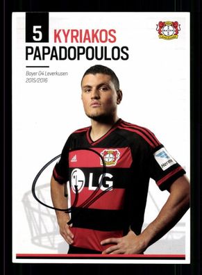 Kyriakos Papadopoulos Autogrammkarte Bayer Leverkusen 2015-16 Original Signiert