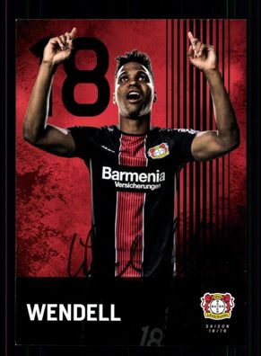 Wendell Autogrammkarte Bayer Leverkusen 2018-19 Original Signiert