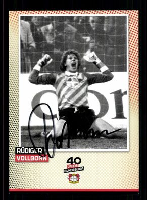 Rüdiger Vollborn Autogrammkarte Bayer Leverkusen 40 Jahre Bundesliga Original
