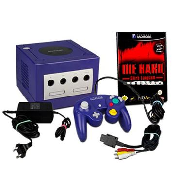 Gamecube Konsole LILA PURPLE + Original Controller + SPIEL DIE HARD - Vendetta
