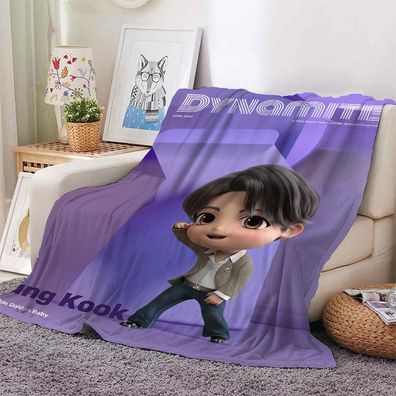 Kpop BTS Flannel Fleece Blanket RM J-Hope Jung Kook Air Conditioner Decke Sofa Quilt