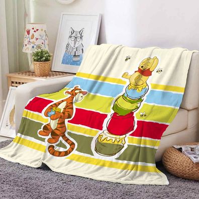 Cartoon Winnie Pooh Flannel Fleece Blanket Piglet Air Conditioner Decke Sofa Quilt