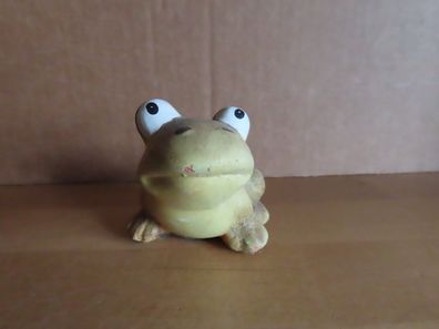 Figur Frosch klein brauntöne Keramik / ca. 5,5 cm H