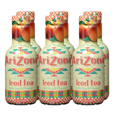 AriZona Iced Tea Peach Flavour Erfrischungsgetränk PET 500ml 6er Pack