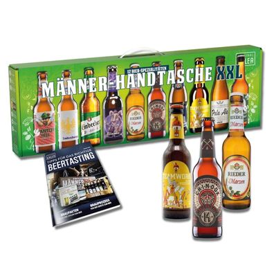 Kalea Männer Handtasche XXL mit 12 Bierspezialitäten in der Box