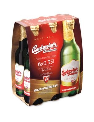 Budweiser Budvar Premium Six Pack Tschechisches Bier 6x330ml