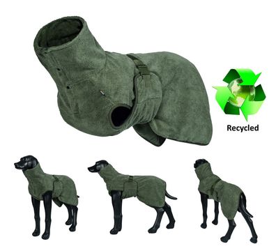 Hundebademantel Olive saugstark für kleine & große Hunde Rukka Pets® XXS-XL