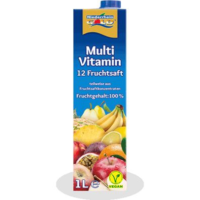 Niederrhein Gold Multi Vitamin Fruchtsaft aus 12 Früchten 1000ml