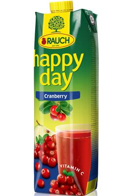 Rauch Happy Day Cranberry Fruchtsaft mit wertvollem Vitamin C 1000ml