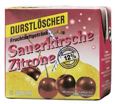 Durstlöscher Kirsch Zitrone Fruchtsaftgetränk 500ml 24er Pack