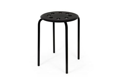 IKEA MARIUS Hocker - stapelbar - Durchmesser 45 cm - schwarz